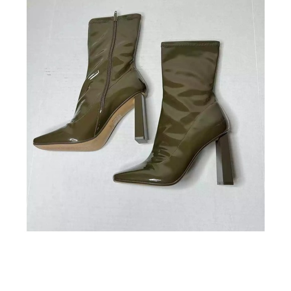 Aldo Olive Green Patent Boots NWOB size 9 - Picture 1 of 5